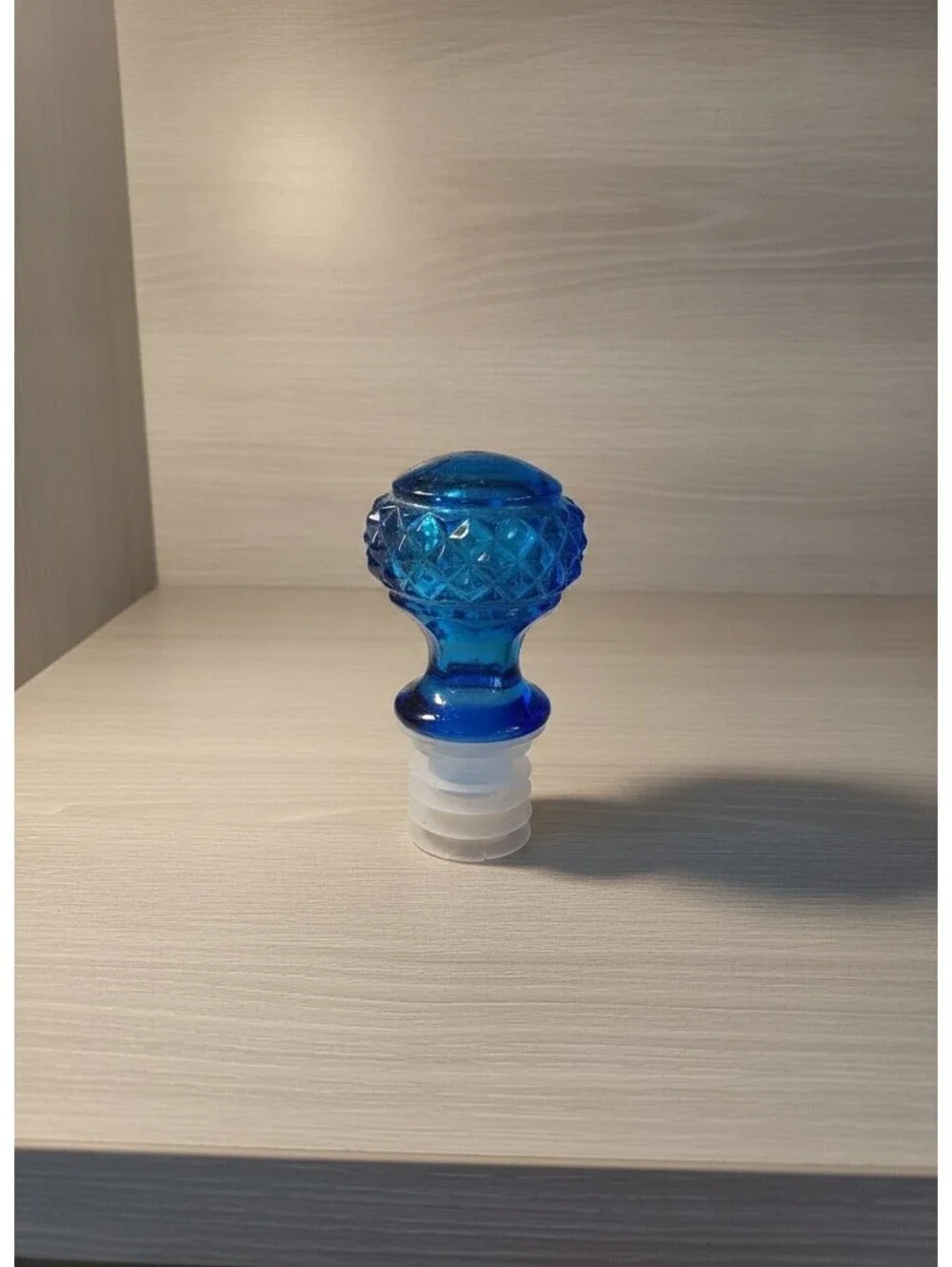 Vintage Blue Glass Grape Decanter 12